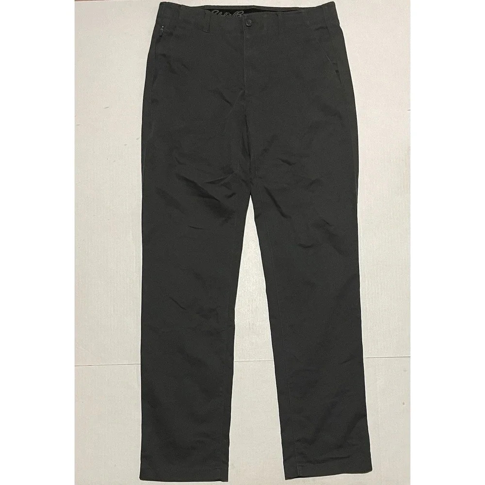Eddie Bauer Men's 34 X 35 Tall Stretch‎ Chino Pants Straight Flat Front Gray